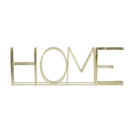 Hastings Home Metal Cutout Free Standing Table Top Sign, 3D HOME Word Art Accent Decor with Gold Metallic Finish 768512LIY